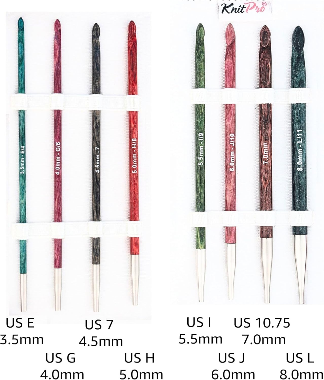 KnitPro Dreamz Deluxe Set 6 inch Afghan Tunisian Crochet Hooks Size 3.5, 4.0, 4.5, 5.0, 5.5, 6.0, 7.0, 8.0 mm Interchangeable, 4 Cables, 8 Caps, 4 Keys, Fabric Case with Project Bag