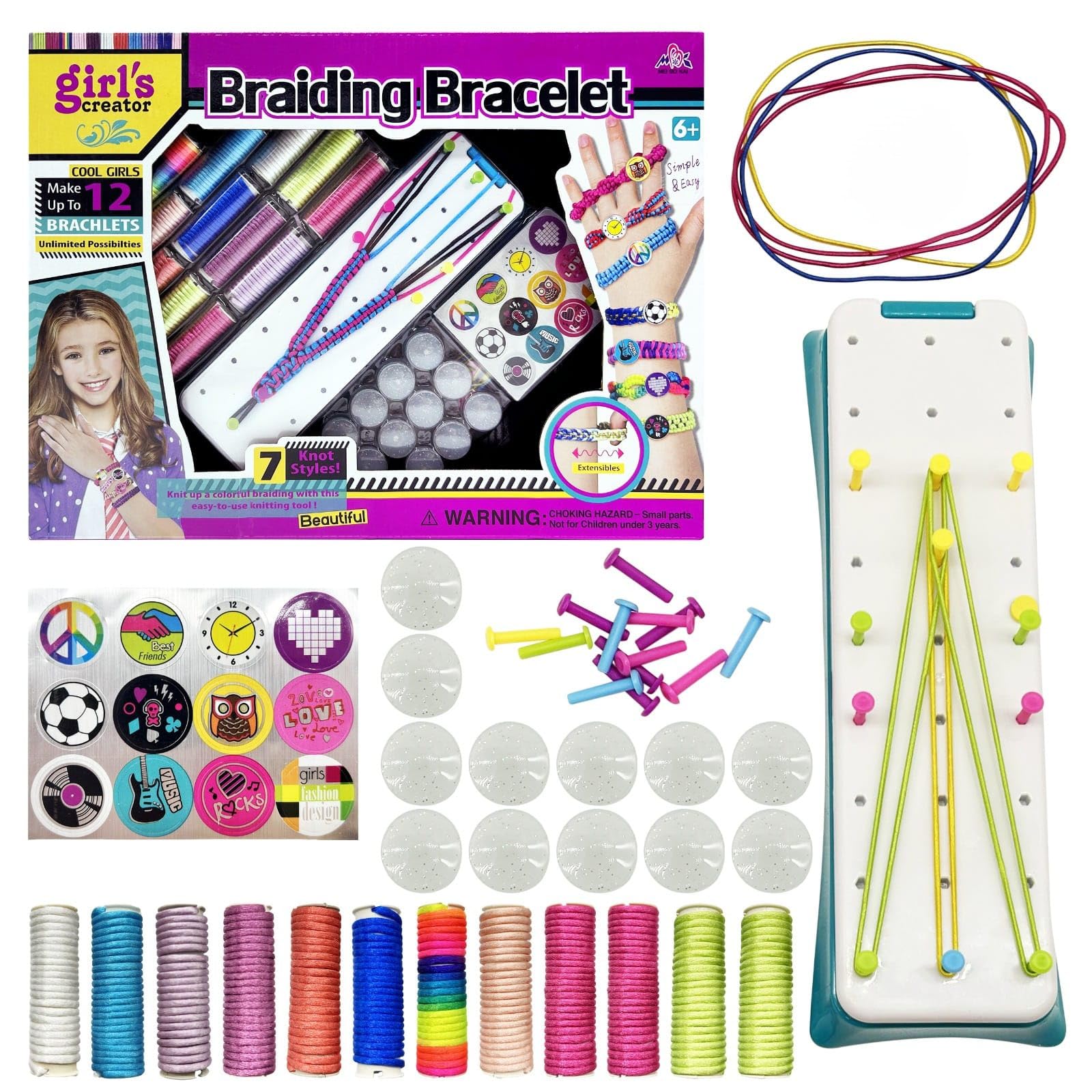 Grab Mantra DIY Friendship Bracelet Maker Kit for Kids Ages 8+ | Craft Stylish Bracelets with Colorful Threads and Accessories | Birthdays, Christmas, Friendship Day
