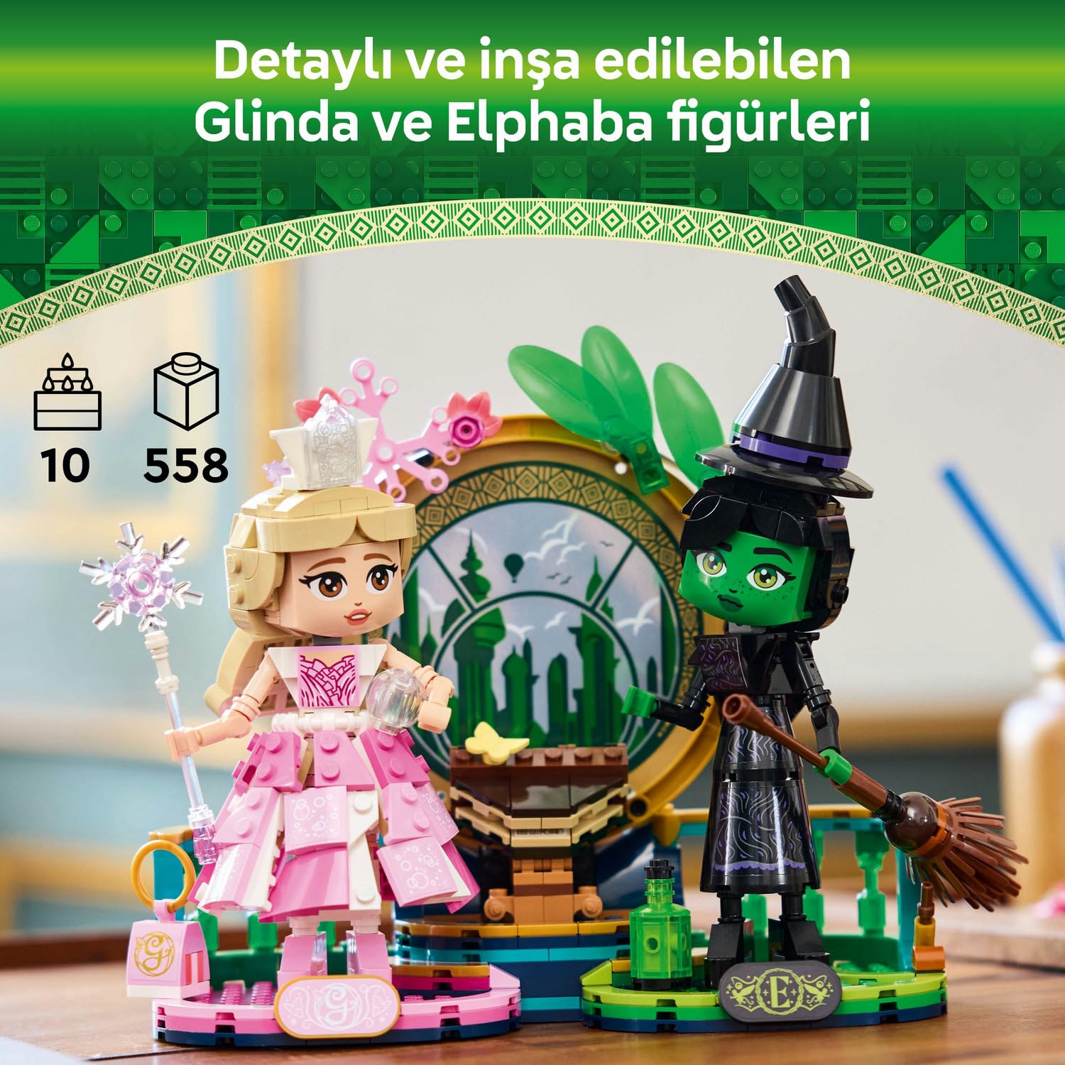 LEGO Wicked Elphaba ve Glinda Figürleri 75682-10 Yaş ve Üzeri Çocuklar için Fantastik Oyuncak Yapım Seti (558 Parça)