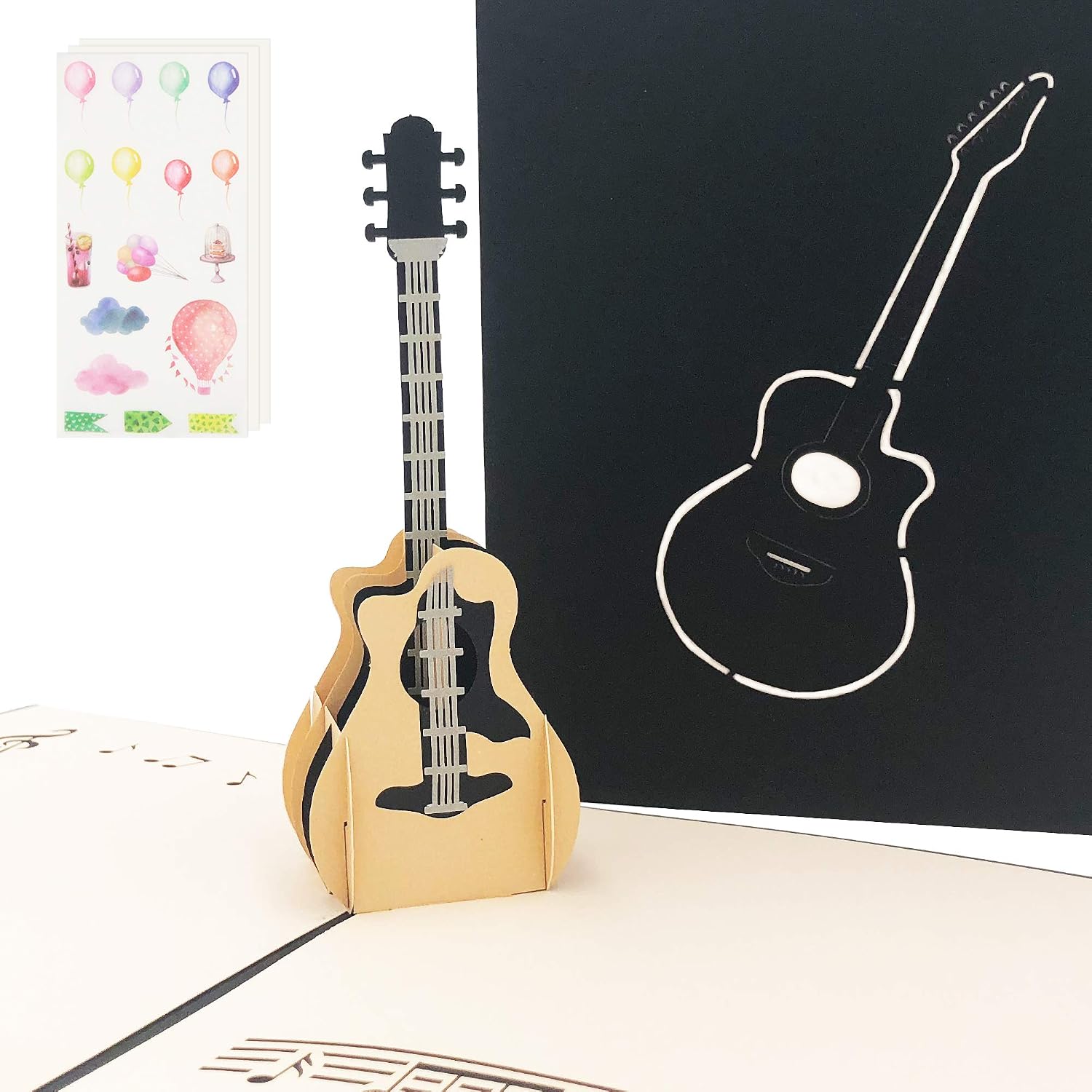 Ribbli Guitar 3D Pop Up Card,Greeting Card,Thank You Card,Anniversary Card,Birthday Card,For Him,Boyfriend,Husband,Dad,Son,Birthday,Graduation,Any Occasion