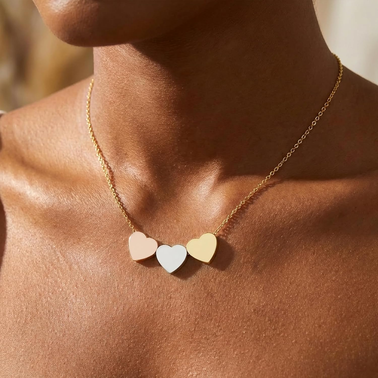 C-leen Sister Heart Necklace Gift for Women - Meaningful Sister Jewelry with Message Card, Silver & Rose Gold Heart Pendant Birthday Valentine’s Day Gift for Her - Image 3