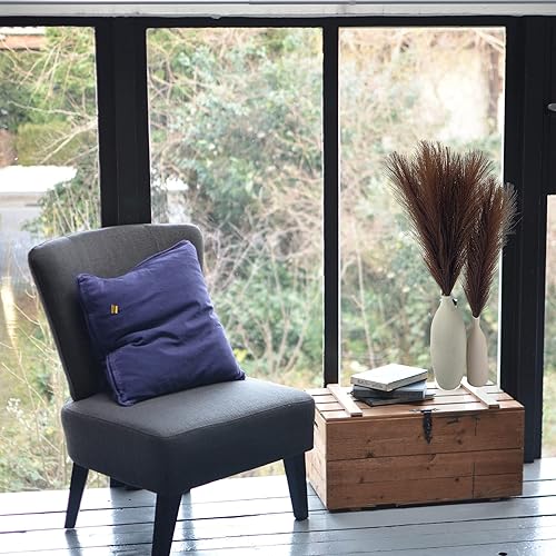 Miniatura 8 de Acfruits Hierba de las pampas azul pequeño, 3 piezas de 17 pulgadas, decoración de hierba de las pampas sintética, arreglo floral de hierba de