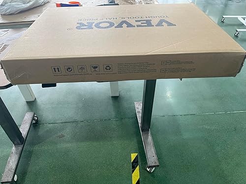 Vista 14 de VEVOR Escritorio de pie ajustable con resorte de gas de 28.5 a 44.2 pulgadas, ruedas giratorias de 360° (2 con bloqueo), mesa portátil con ruedas