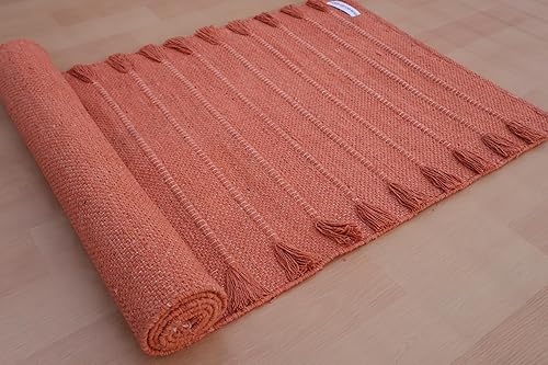 Miniatura 7 de Jaipur Art & Rugs - Alfombra de yoga de algodón, respetuosa con el medio ambiente, tejida a mano, gruesa (0.945 x 2.835 x 0.197 in) para el