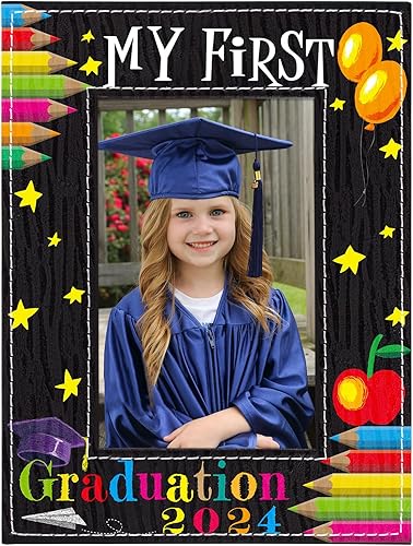 FaCraft Prek - Marco de fotos de graduación preescolar para jardín de infantes, marco de fotos de primera graduación para niños, marco de fotos de