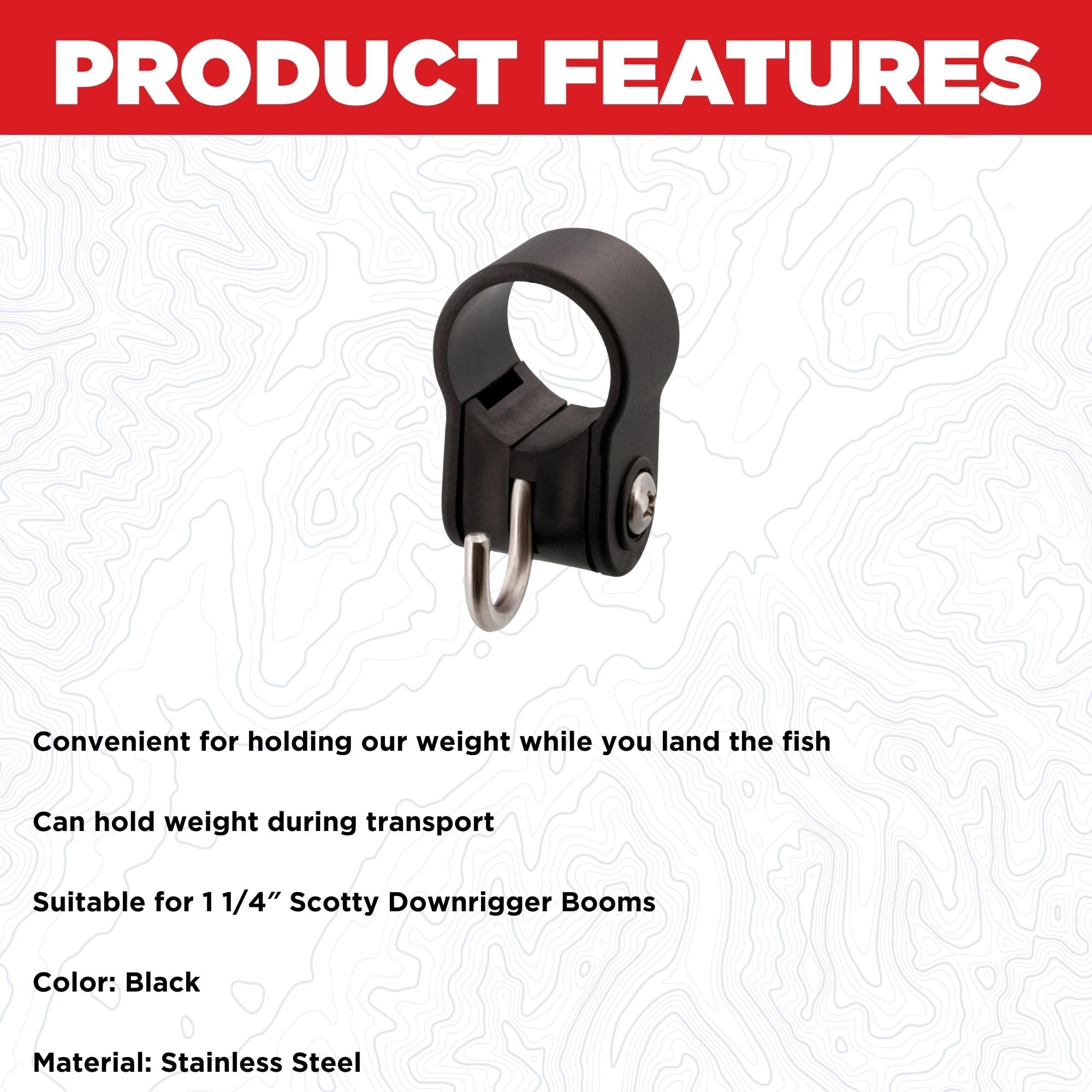 Scotty #1148 Weight Hook, Boom Mount for 1-1/4-Inch Boom