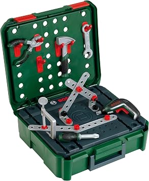 Theo Klein 8396 Bosch Work Bench Case + IXOLINO II I for Construction Games I Incl. Tool and Accessories I Toy for Children from 3 Years