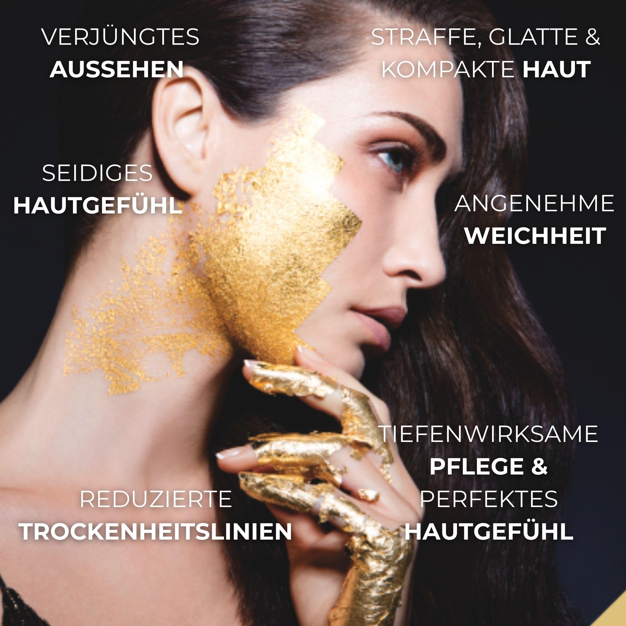 Afrodita Professional Pure Gold 24K Luxus Nachtcreme, Anti-Falten Gesichtscreme für reife trockene bis normale Haut, 50 ml, nährende 24 Karat Gold Pflege für glattere straffere Haut