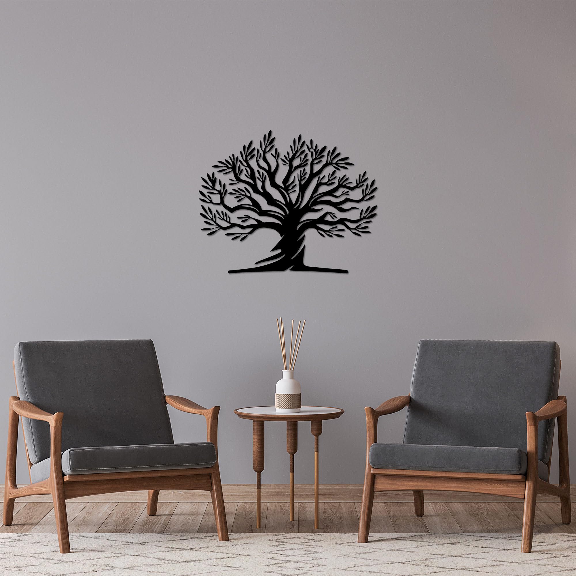 Accessoire mural décoratif métal noir pour décoration moderne
