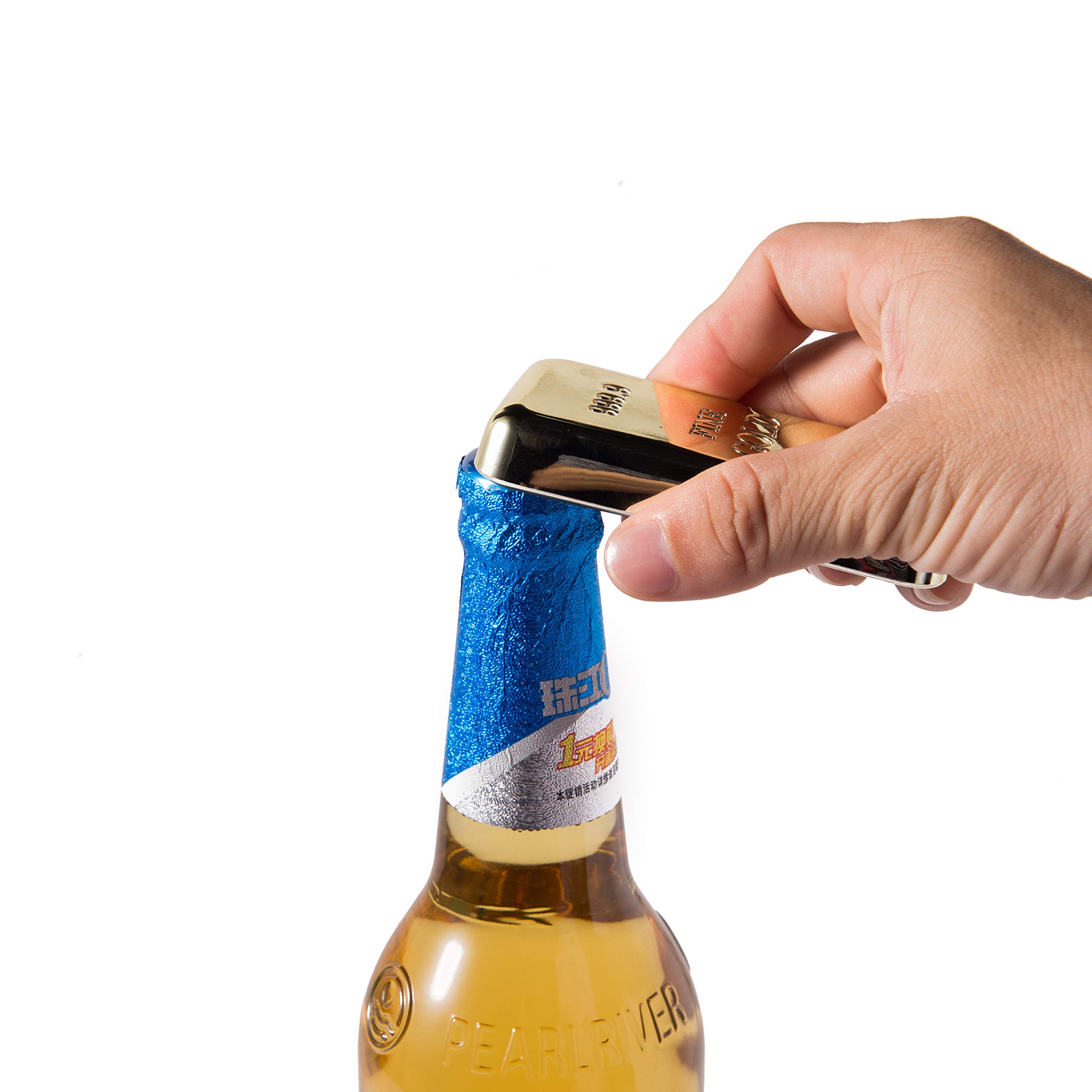 Amazon | 逆鱗 金の延べ棒マグネット付き栓抜き 金色に輝く