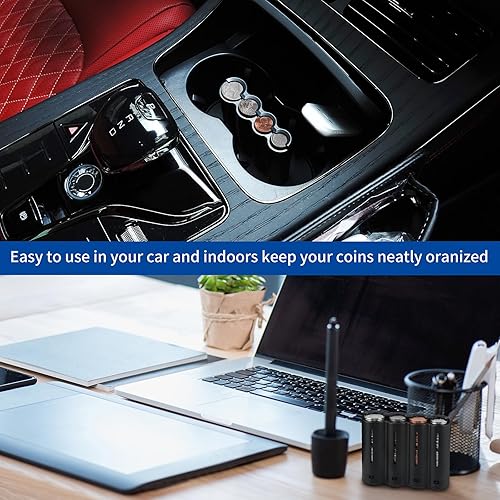 Miniatura 3 de eing Soporte para monedas, organizador portátil de cambio de monedas, soporte universal para monedas para automóvil, carteras, bolsillos