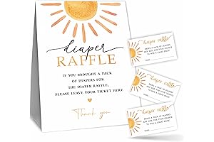 Here Comes The Son Diaper Raffle Baby Shower Retro Sunshine Theme Game Kit