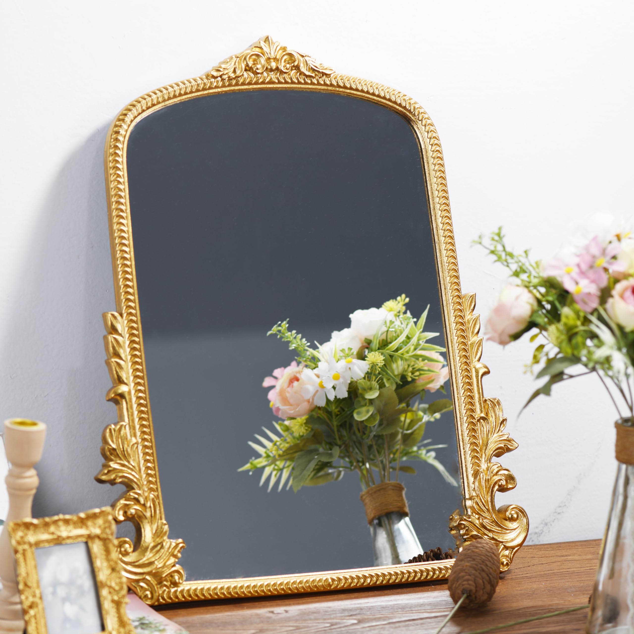 Amazon.com: Gold Arched Mirror (15.9 * 19.8 inches) Ornate Baroque