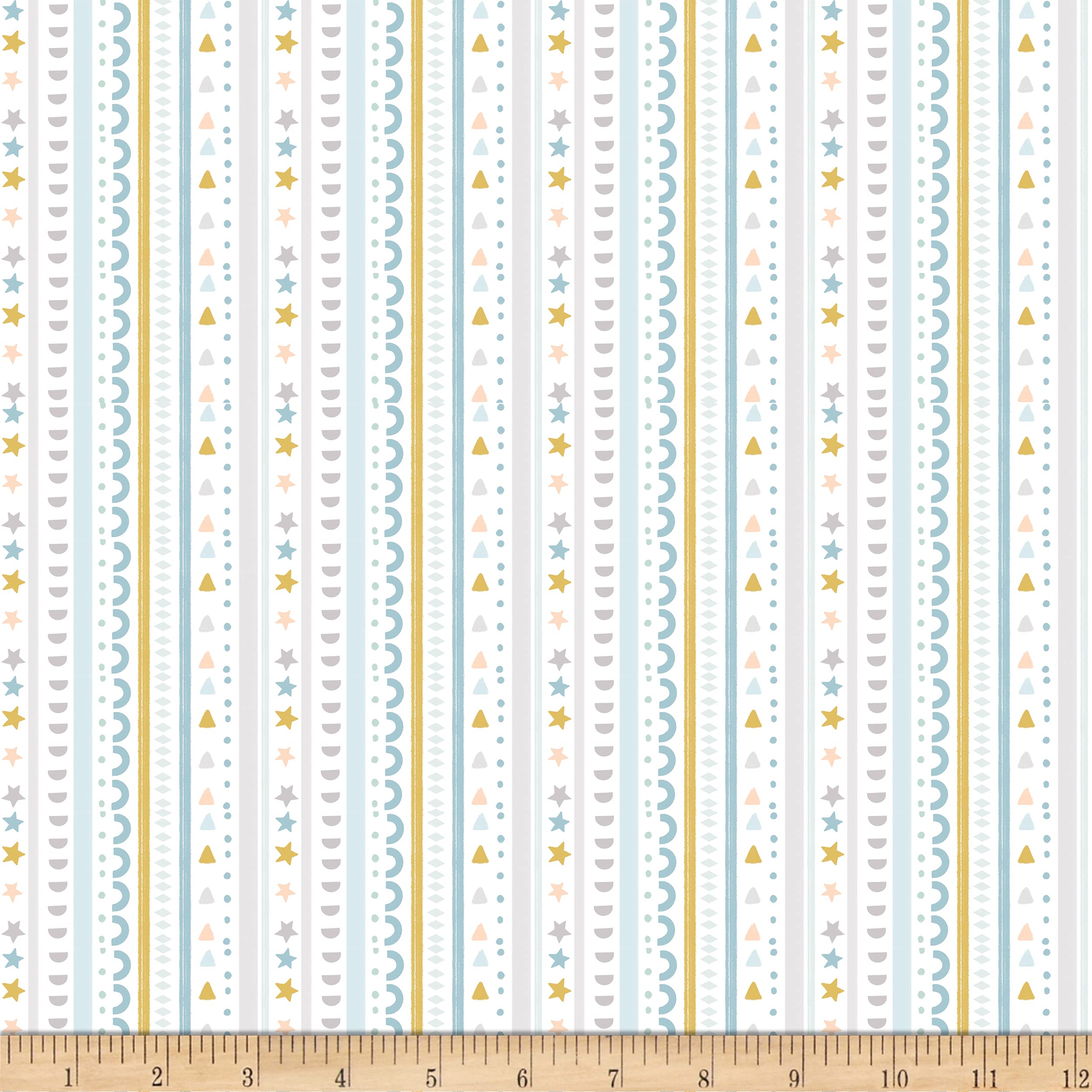 dear STELLADesigns Dear Stella Digital Koala Me Crazy Star Spangled Fabric, White