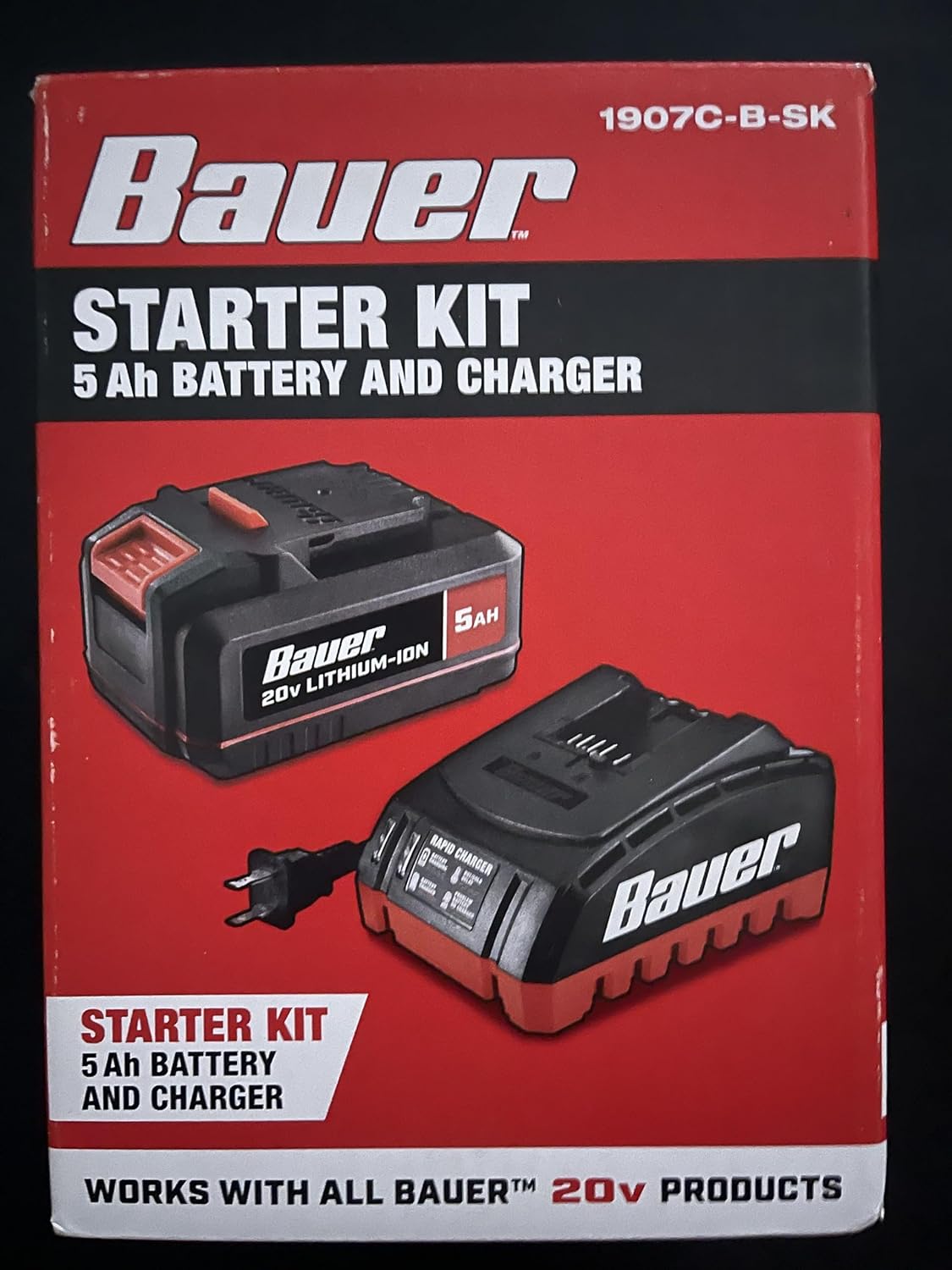 Bauer 20V 5 Ah Lithium-Ion Battery and Charger Starter Kit