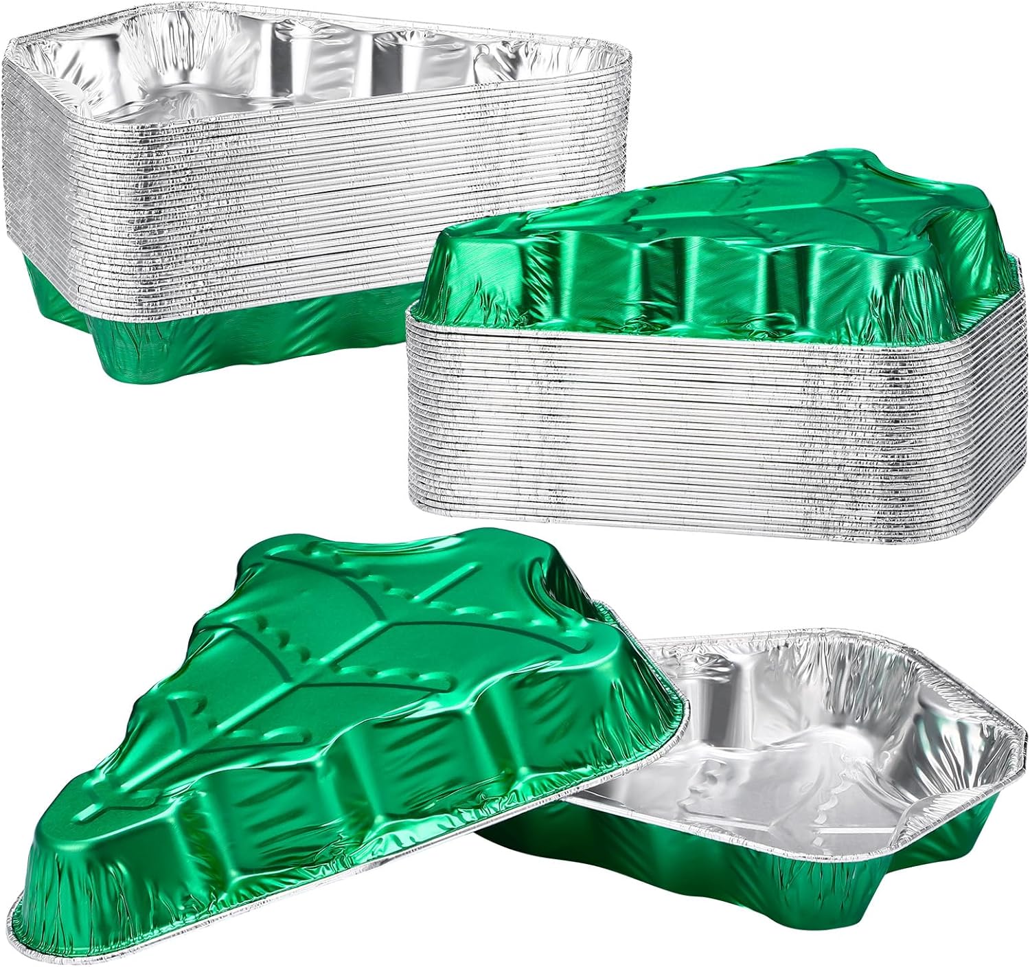 30 pcs extra large aluminum christmas tree cake pans bulk 39 oz disposable christmas tree shaped foil pans cake containers xmas cookie tins for holiday party roasting kitchen baking supply
