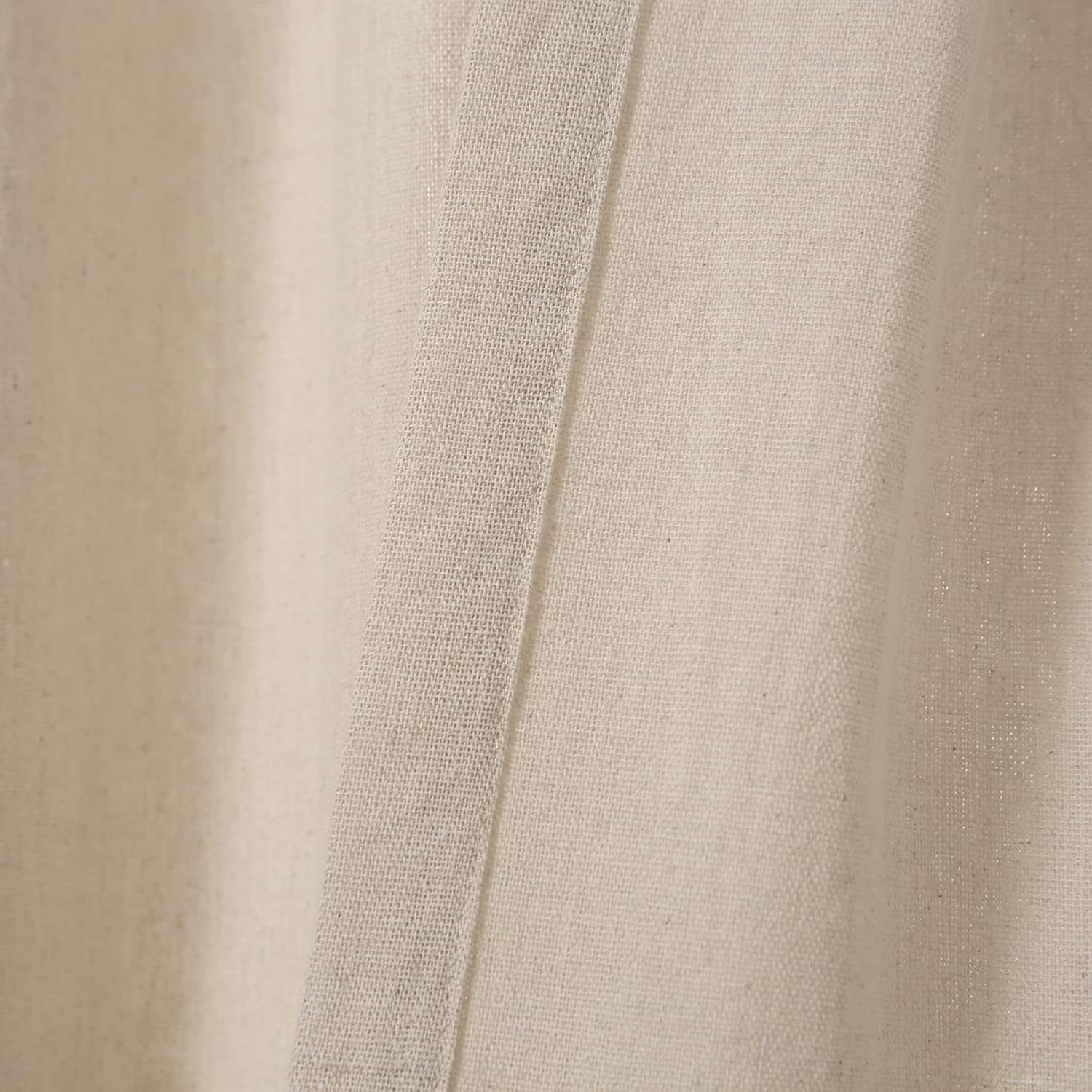 Lush Decor Farmhouse Faux Linen Tab Top Window Curtain Panel (Single), 84" Long x 40" Wide, Dark Linen