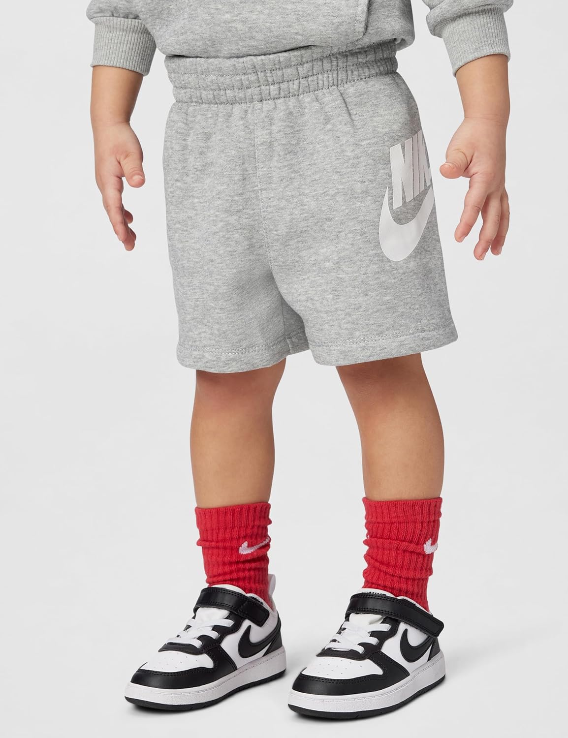 Nike Boys' Sportswear Club Fleece Pullover Hoodie and Shorts 2-Piece Outfit Set (Large Swoosh Logo)