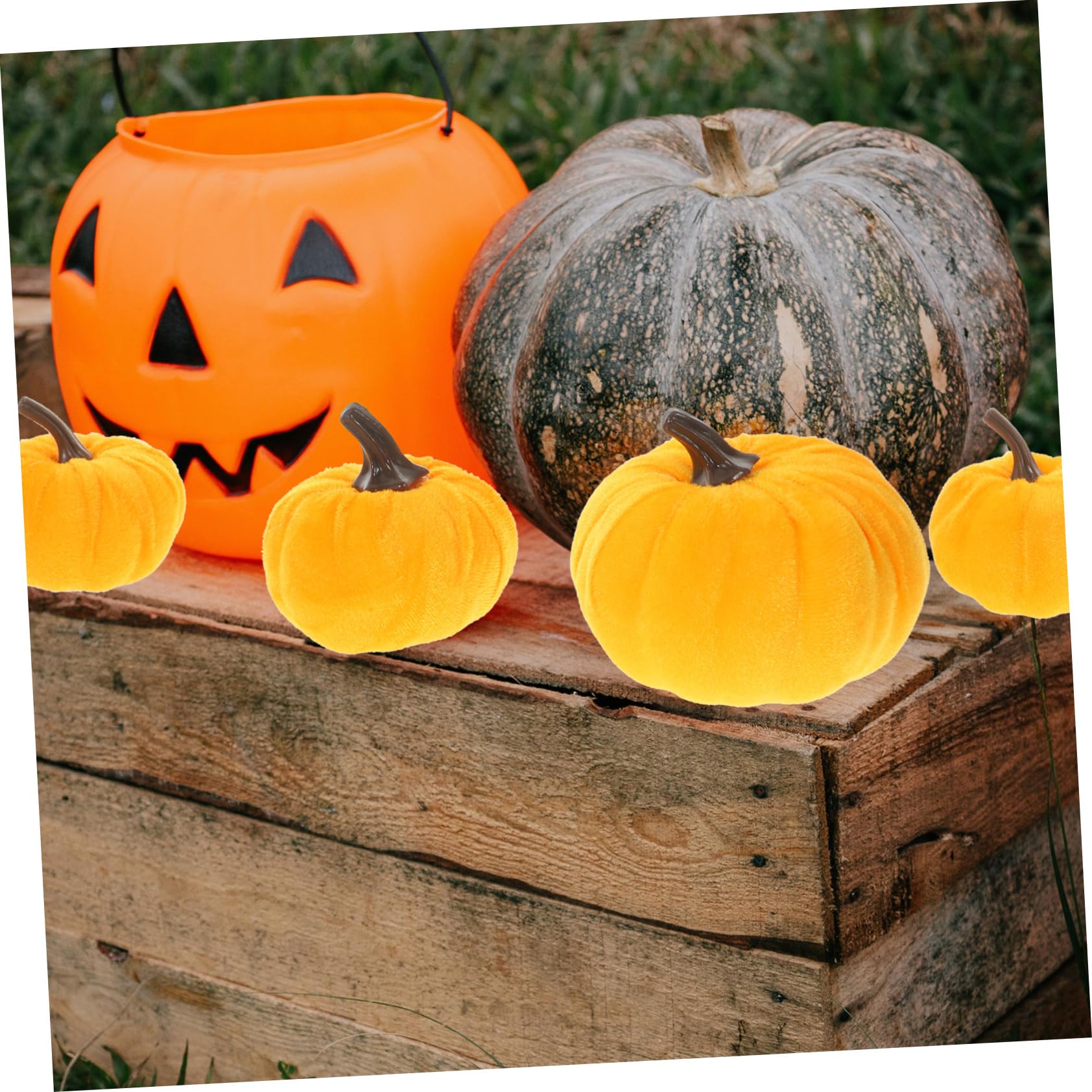 Alipis 3 Sätze Teiliges Set Künstliche Kürbisse Herbstliche Dekoration Für Halloween Und Erntedankfest Realistische Samt Pumpkin Modelle Für Tisch Und Partygestaltung 12 Stück * 3