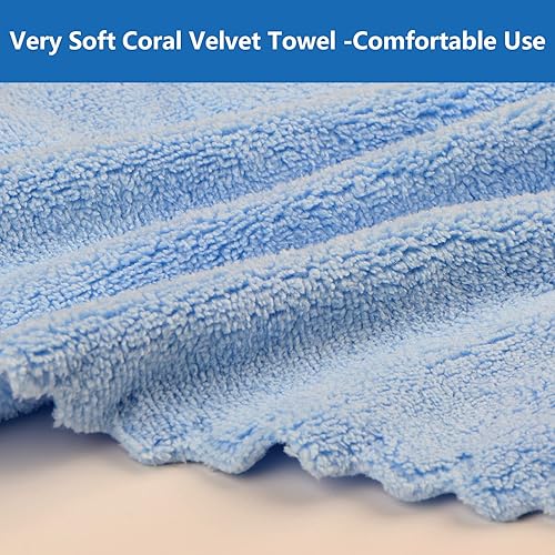 Miniatura 3 de Paquete de 24 paños de cocina de terciopelo coral suaves y reutilizables paños de cocina de forro polar coral paños de limpieza reutilizables