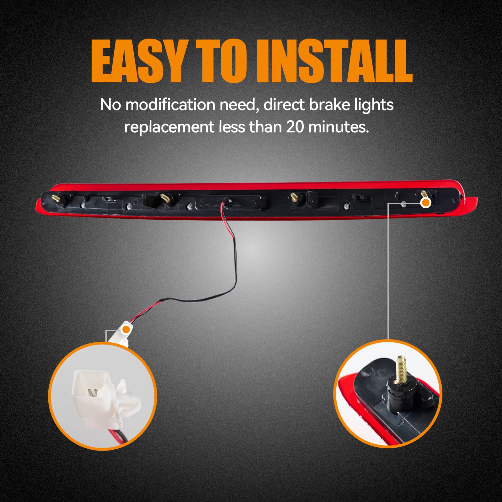 Speed Daddy LED 3rd Brake Light – For 2011-2016 Scion TC, Chrome Housing, Red LED
