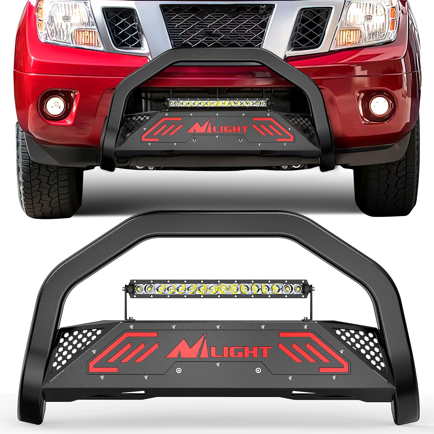 Nilight Bull Bar with Light for Nissan Frontier 2005-2021 (Remove Tow Hook)