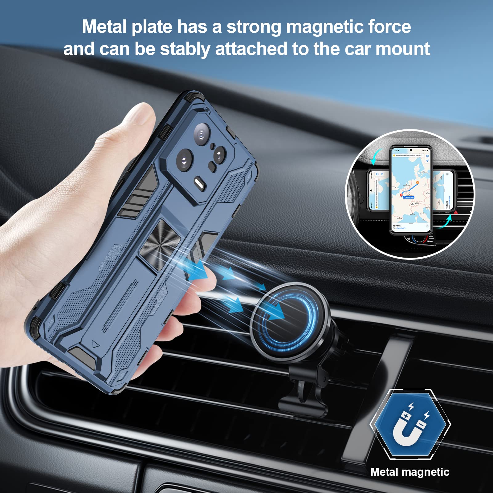 Funda para Xiaomi Redmi Note 15 Pro 5G, Carcasa Antigolpes con Soporte anular metálico, Case Protectora de Grado Militar, Azul — view 481