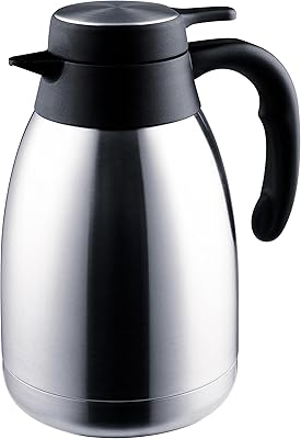 Chefâ€™s Supreme Commercial Coffee Carafe â€“ 1.5L Capacity (50oz), Stainless Steel Housing with Double Layer Thermal Interior Keeping Beverages Hot for Hours.