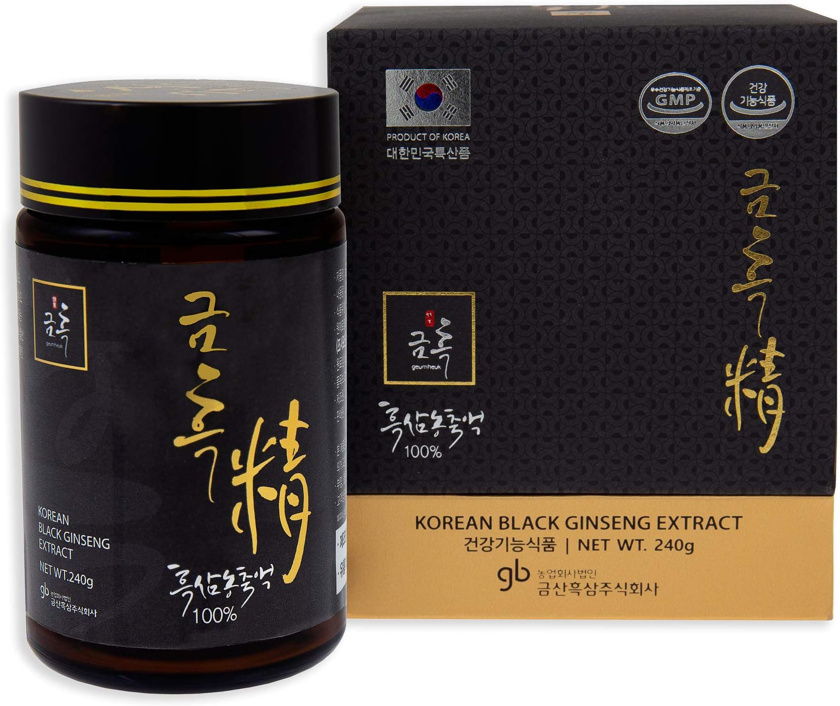 Amazon.com: GeumHeuk Korean Black Ginseng Extract 240g. 100% Black ...