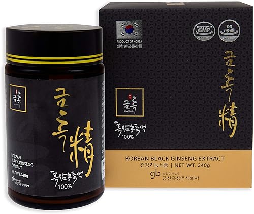 GeumHeuk - Extracto de ginseng negro coreano de 8.47 oz. 100% ginseng negro, apoyo al sistema inmunológico, recuperación de fatiga, función de