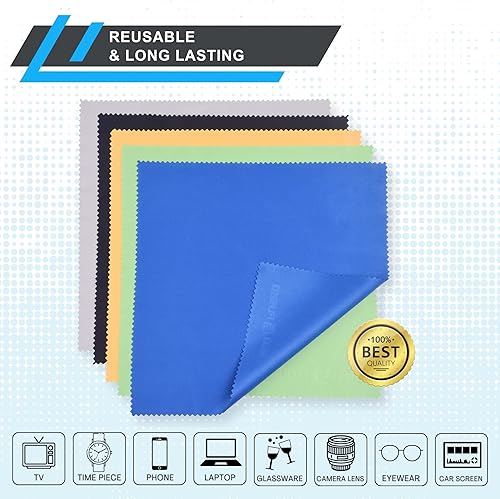 Miniatura 8 de ECO-FUSED Paño de limpieza de microfibra, paño de microfibra de 12 x 12 pulgadas, paquete de 20 paños de limpieza grandes, paño de limpieza de