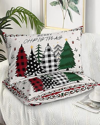 Miniatura 2 de Fundas de almohada de árbol de Navidad tamaño King, 2 paquetes de fundas de almohada suaves para sofá, funda de cojín lumbar de cuerpo largo con