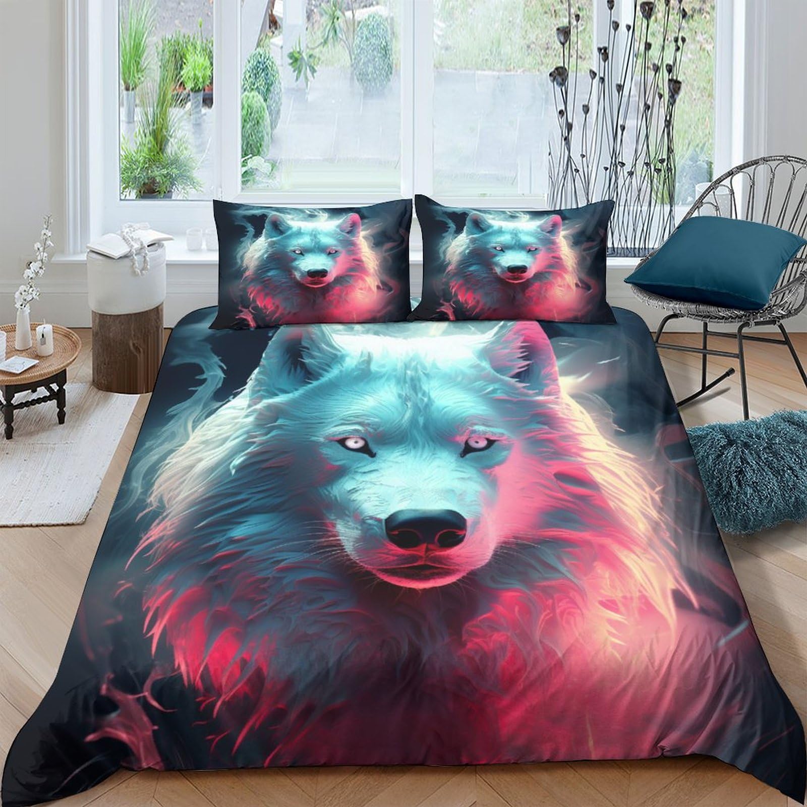 Stampato in 3D Direlupo Copertina Stampata Microfibra Disegnata Set Di Biancheria Da Letto Stile Morbido Con 2 Federe,King（220x240cm）, Per Adolescenti E Adulti