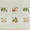 Clothworks Woodland Wander Block 24 Panel Light Mint, Fabric