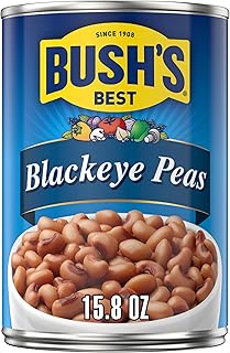 BUSH'S BEST Canned Blackeye Peas, Source Of Plant Based Protein And Fiber, Low Fat, Gluten Free, 15.8 oz