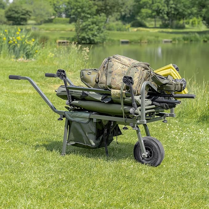 ATLAS Carp Fishing Barrow [Single Wheel] Fishing Wheelbarrow Amazon