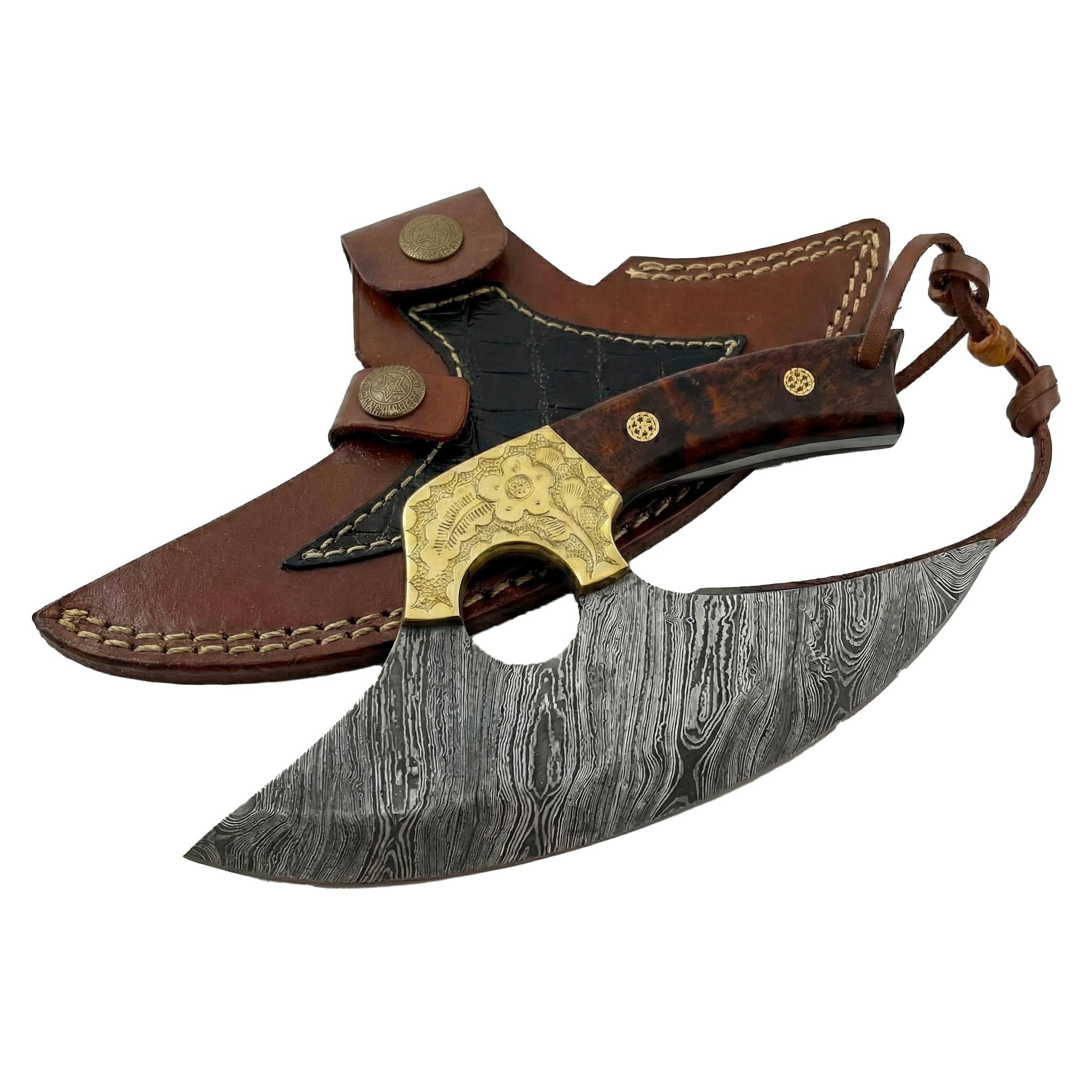 Amazon.co.jp: Dessi Alaskan Ulu ナイフ ダマスカス スチール