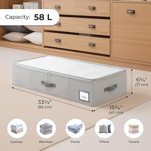 Miniatura 2 de Cupic Cupid Contenedores de almacenamiento debajo de la cama, organizador plegable con tapa para dormitorio, caja de almacenamiento debajo de la