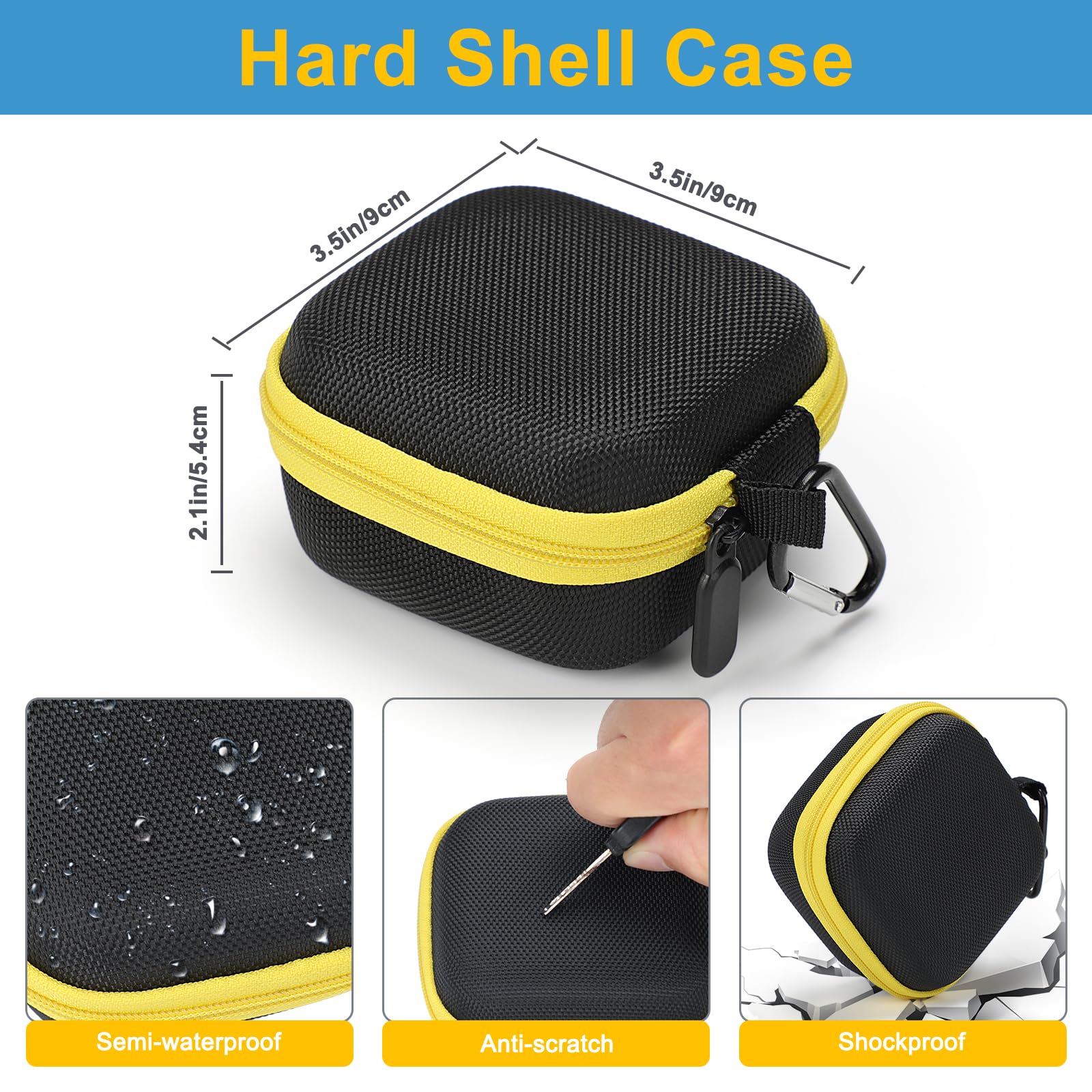 Funda rígida de almacenamiento compatible con altavoz Bluetooth DeWALT, bolsa de almacenamiento magnética inalámbrica portátil para mini altavoz (solo caja)