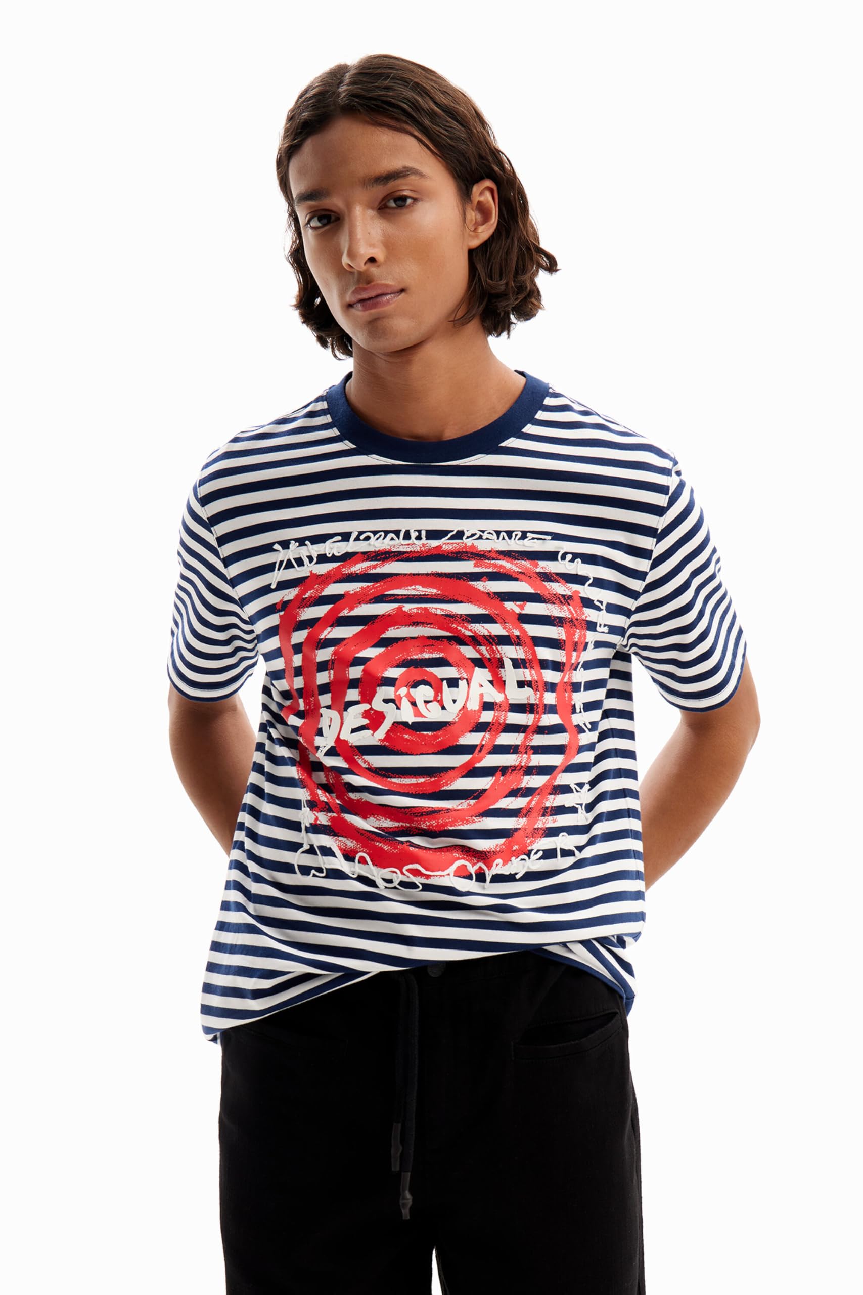 Desigual Men's ts_Diego T-Shirt, Blue, M