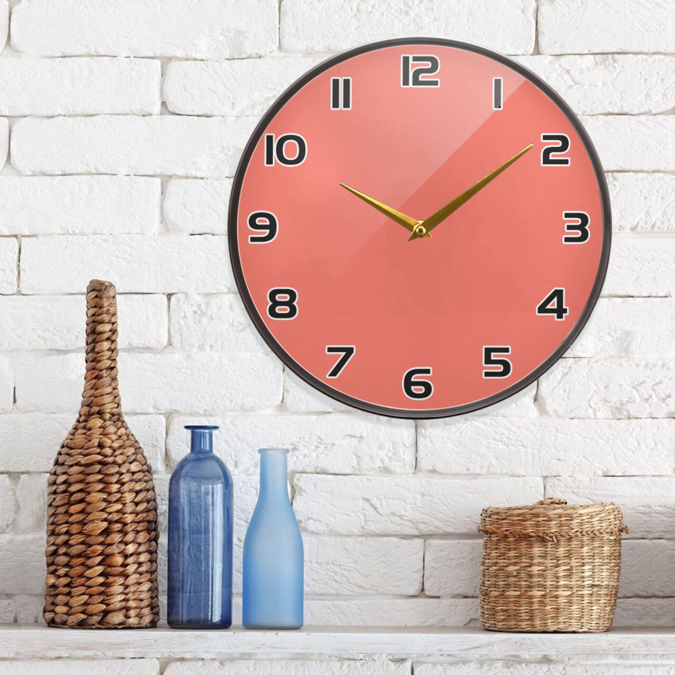 Amazon.com: UMIRIKO Salmon Silent Wall Clock Non Ticking 11.9x11.9
