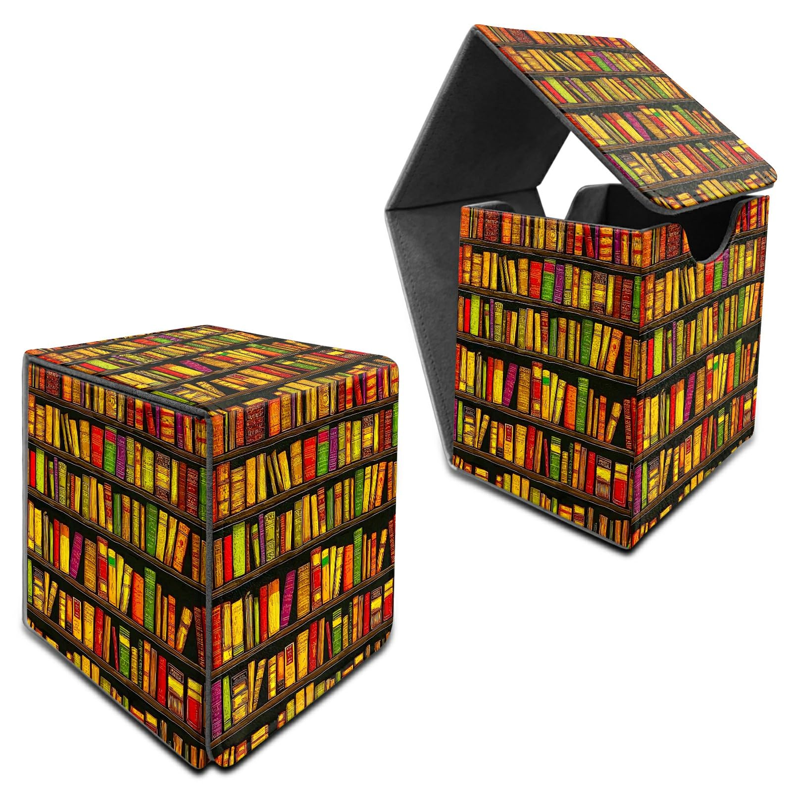 RWUTYTIUL Deck Box for MTG, Cards Storage Box Fits 120+ Sleeved, Leather Medium Size Strong Magnetic Closing Card Case for Board Games Magic TCG CCG Baseball Collection, Book Library — image 1
