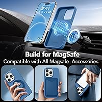 Vista 829 de GONEZ Funda de silicona para iPhone 15 Pro Max, compatible con Magsafe, protector de cámara + protector de pantalla, forro de microfibra suave Negro