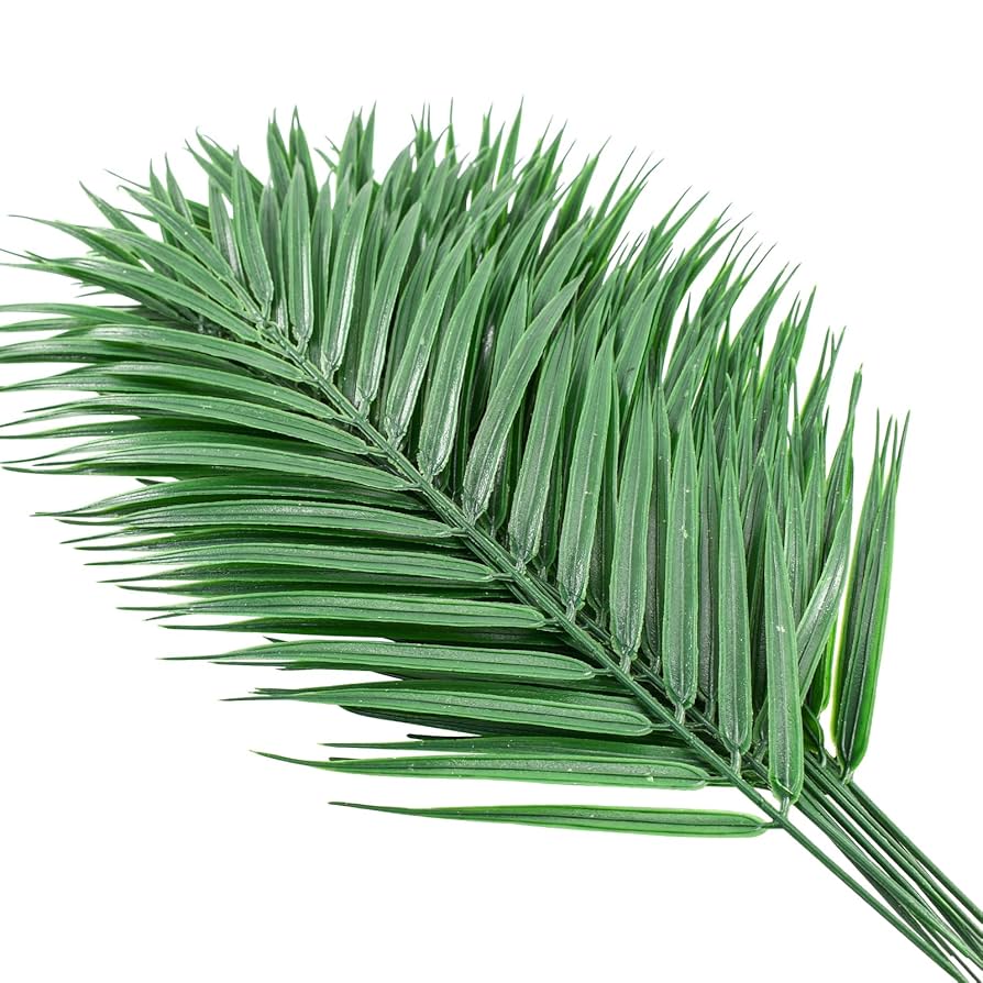 Amazon｜Bacucine 人工ヤシの葉植物 12個 人工観葉植物