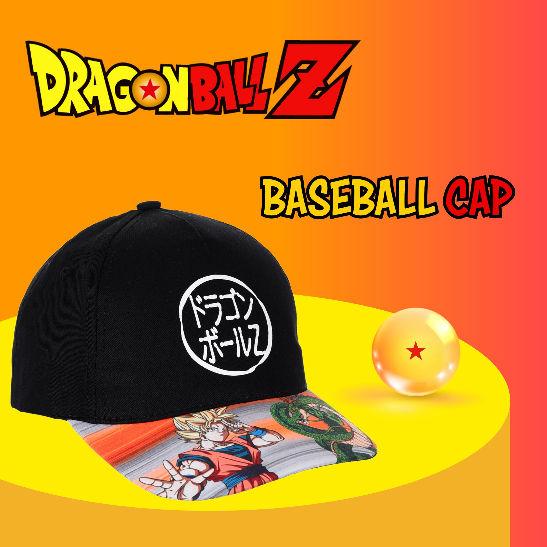 Dragon Ball Z Gorro para Niños, Clasica Gorra de Beisbol, Gorra Shenron y Goku, Regalo para Niños y Adolescentes