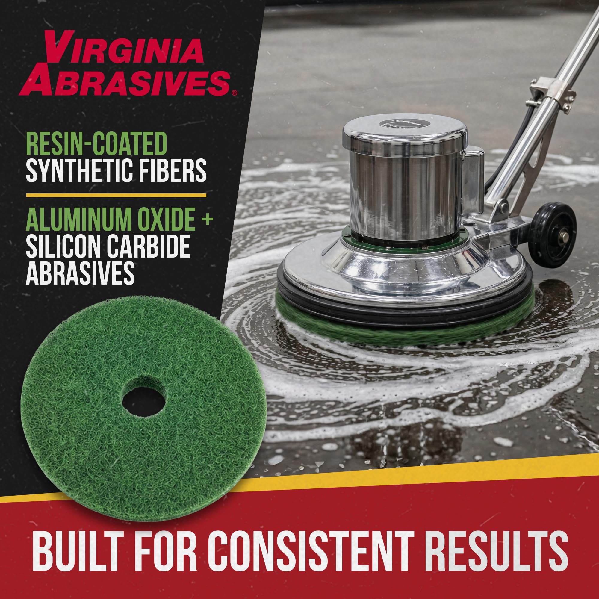 Virginia Abrasives Almohadillas de mantenimiento de suelos, almohadillas de repuesto de limpieza de pisos, almohadilla de pulido gruesa para hacer los suelos más limpios, almohadillas sintéticas no