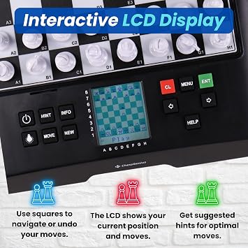 Millennium ChessGenius Electronic Chess Board M810 Play Against Built-in AI, Adjustable Difficulty Levels, Magnetic Pieces, Portable Chess Computer for All Skill Levels