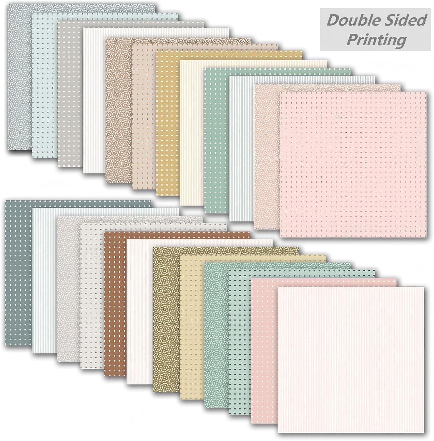 Scrapbook Paper 12x12 160gsm Double-Sided Patterned Decorative Papers for Scrapbooking, Junk Journaling, and Card Making, Ideal Scrapbook Supplies and Paper Craft Supplies 24 Sheets (Pastel Color)