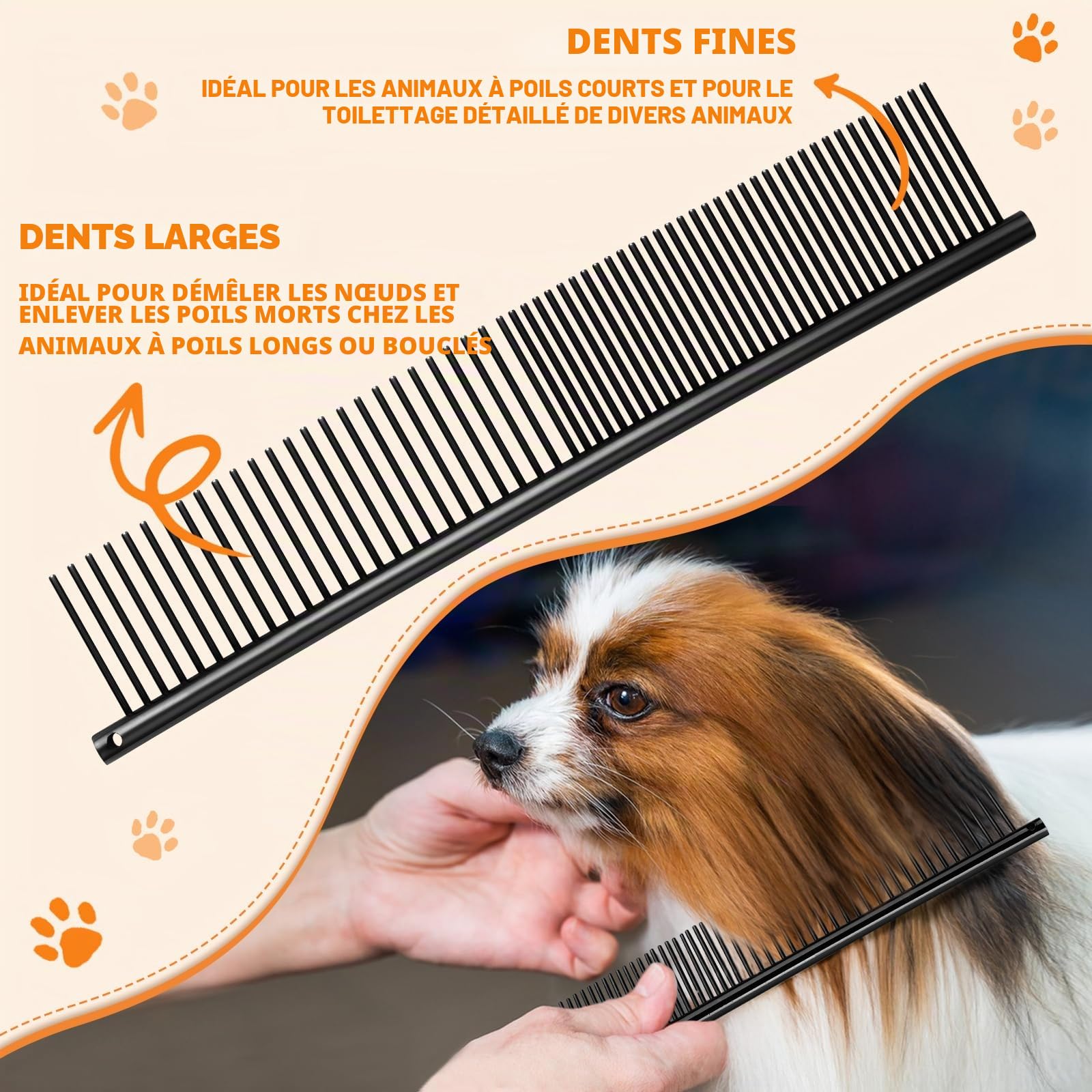 Moontay Professionnel Ciseaux Toilettage Chien et Animaux - Set Acier Inoxydable avec Droits, Courbés, Arête de Poisson, Effileurs, Peigne et Tissu de Nettoyage - Noir