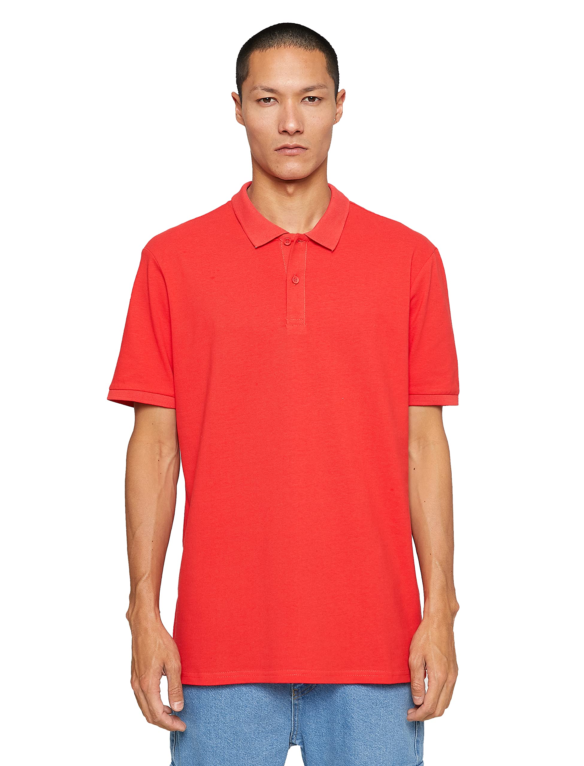 Basic Tişört Polo Yaka Düğmeli Dar Kesim